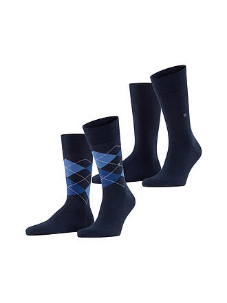 BURLINGTON | Calcetines para hombre EVERYDAY, paquete de 2, talla 40-46, azul marino
