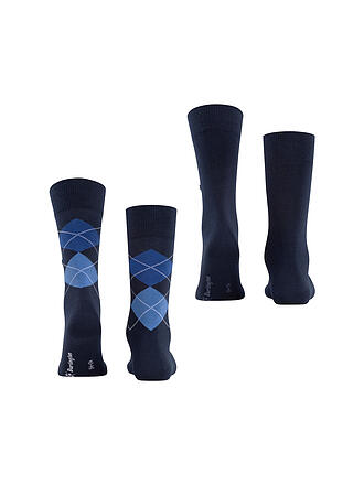 BURLINGTON | Calcetines para hombre EVERYDAY, paquete de 2, talla 40-46, azul marino