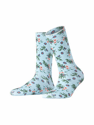 BURLINGTON | Calcetines FLORAL ROMANCE 36-41 azul claro