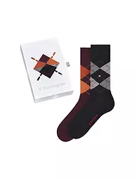 BURLINGTON | Herren Socken Geschenkebox 2er Pkg 40-46 sortiment | Rojo oscuro