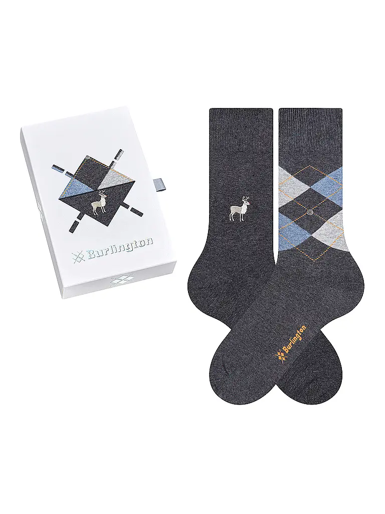 BURLINGTON | Caja de regalo de calcetines para hombre EVERYDAY X-MAS 40-46 surtido | Gris