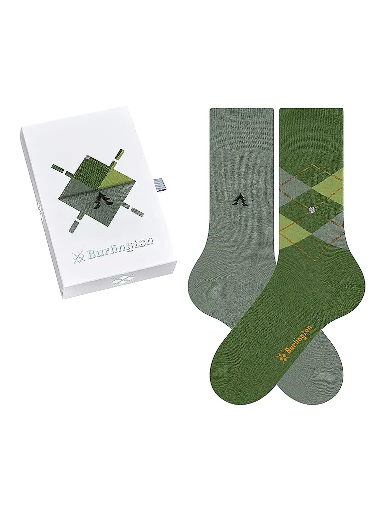BURLINGTON | Caja de regalo de calcetines para hombre EVERYDAY X-MAS 40-46 surtido | Verde