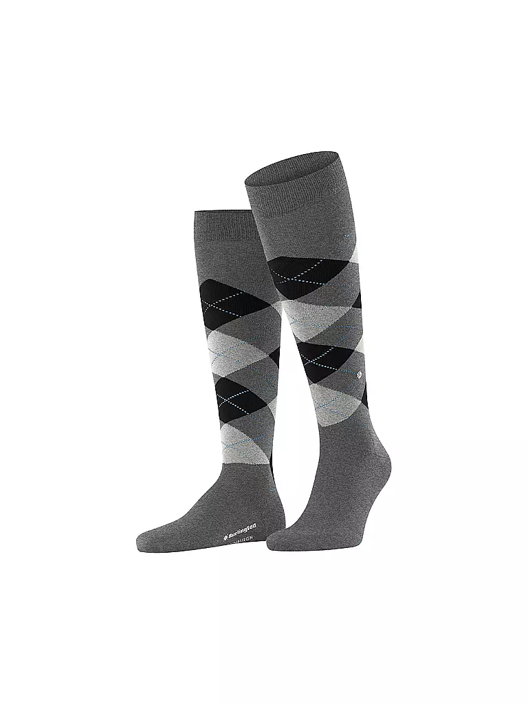 BURLINGTON | Calcetines altos para hombre EDINBURGH 40-46 asfalto mel | Gris