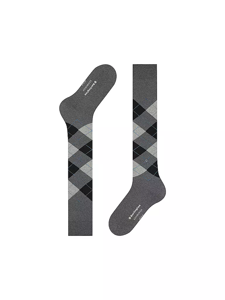 BURLINGTON | Calcetines altos para hombre EDINBURGH 40-46 asfalto mel | 