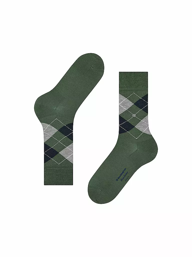 BURLINGTON | Calcetines de hombre 40-46 MANCHESTER verde montaña | 