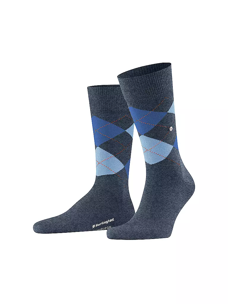 BURLINGTON | Calcetines de hombre EDINBURGH 40-46 azul oscuro mel | Azul