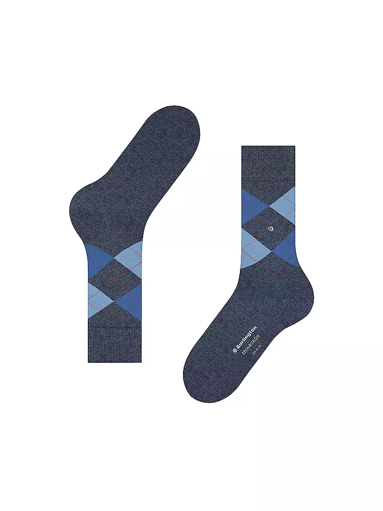BURLINGTON | Calcetines de hombre EDINBURGH 40-46 azul oscuro mel | Azul