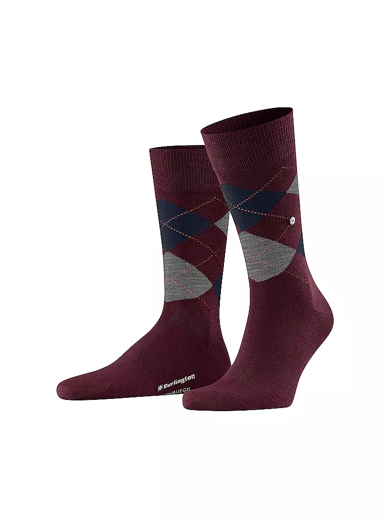 BURLINGTON | Calcetines de hombre EDINBURGH 40-46 clarete | Rojo oscuro