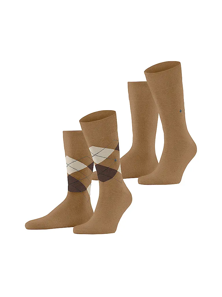 BURLINGTON | Calcetines de hombre EVERYDAY, paquete de 2, talla 40-46, azúcar moreno | Camel