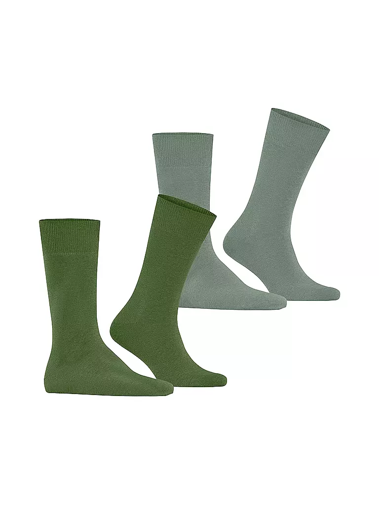 BURLINGTON | Calcetines de hombre EVERYDAY, paquete de 2, talla 40-46, verde abeto | Verde