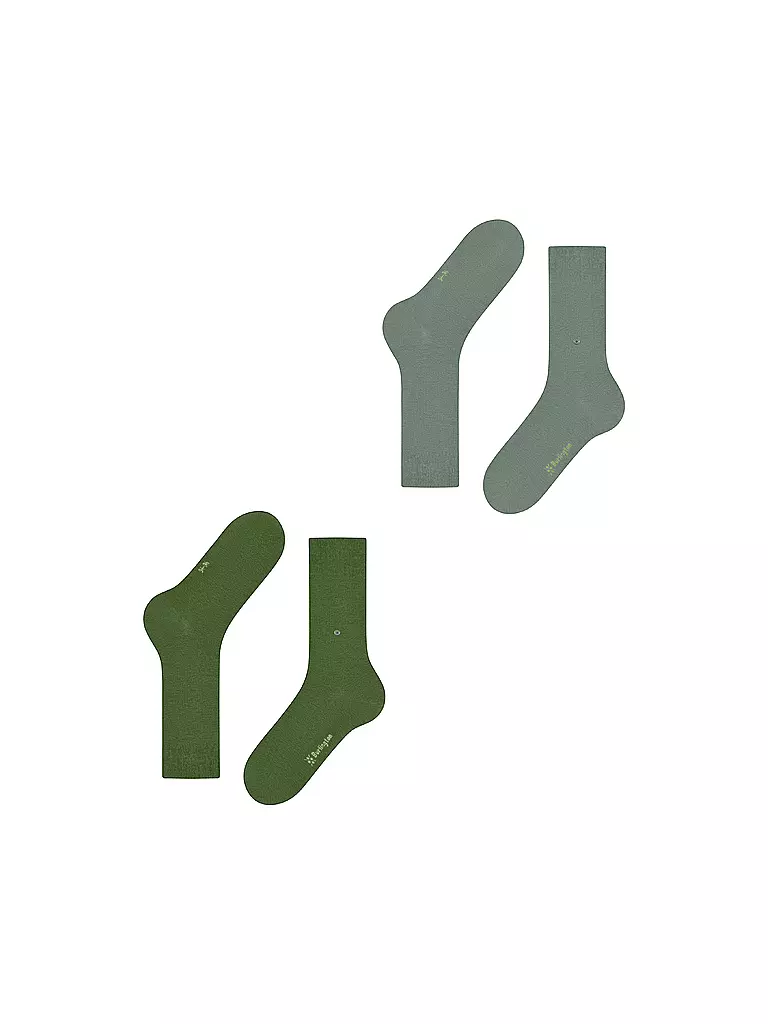 BURLINGTON | Calcetines de hombre EVERYDAY, paquete de 2, talla 40-46, verde abeto | Verde