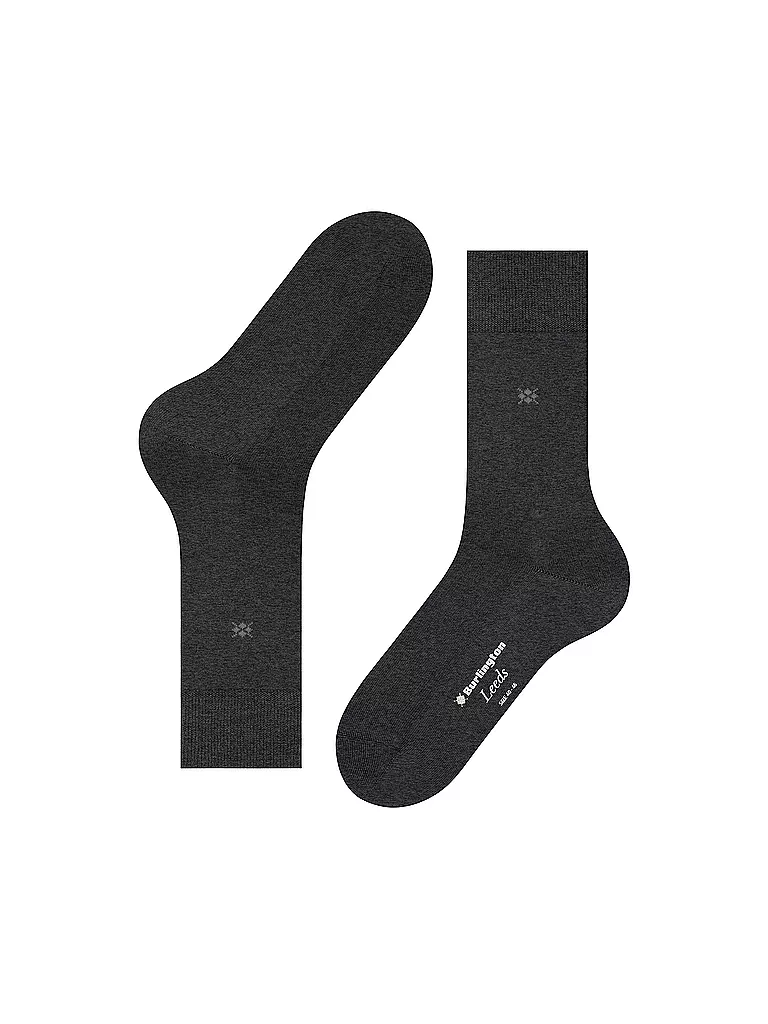 BURLINGTON | Calcetines de hombre LEEDS asfalto mel | Gris
