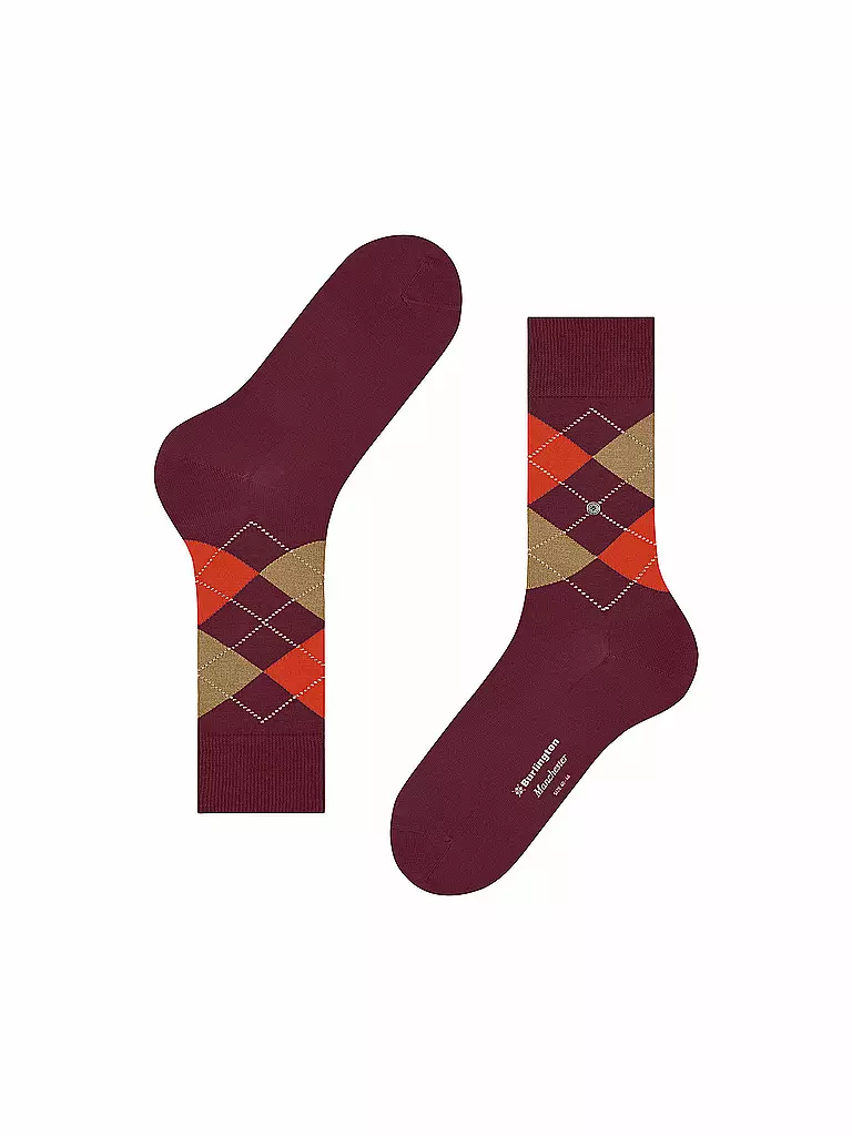 BURLINGTON | Calcetines de hombre MANCHESTER burdeos | 