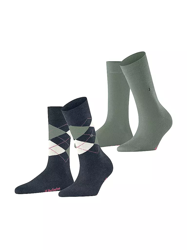 BURLINGTON | Calcetines de mujer EVERYDAY, paquete de 2, talla 36-41, azul marino y blanco | Azul
