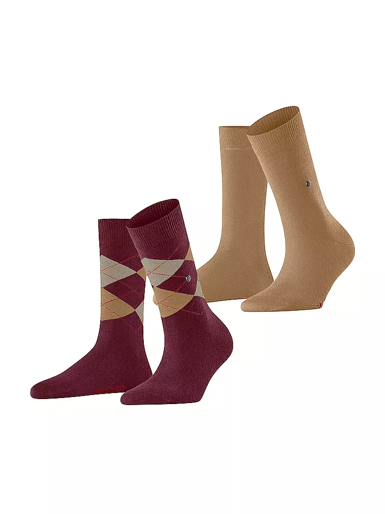 BURLINGTON | Calcetines de mujer EVERYDAY, paquete de 2, talla 36-41, color vino | Rojo oscuro