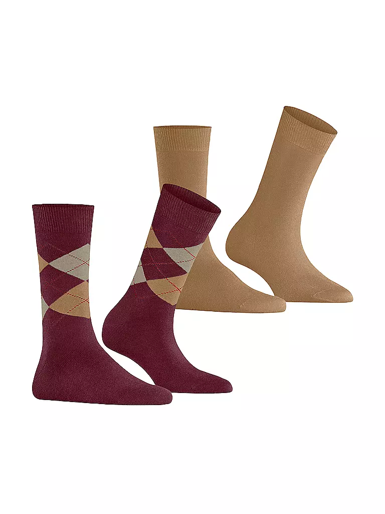 BURLINGTON | Calcetines de mujer EVERYDAY, paquete de 2, talla 36-41, color vino | 