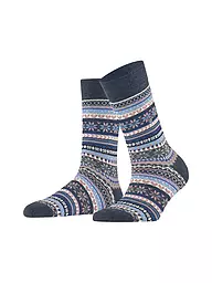 BURLINGTON | Calcetines de mujer FAIR ISLE DELIGHT 36-41 clarete | Azul