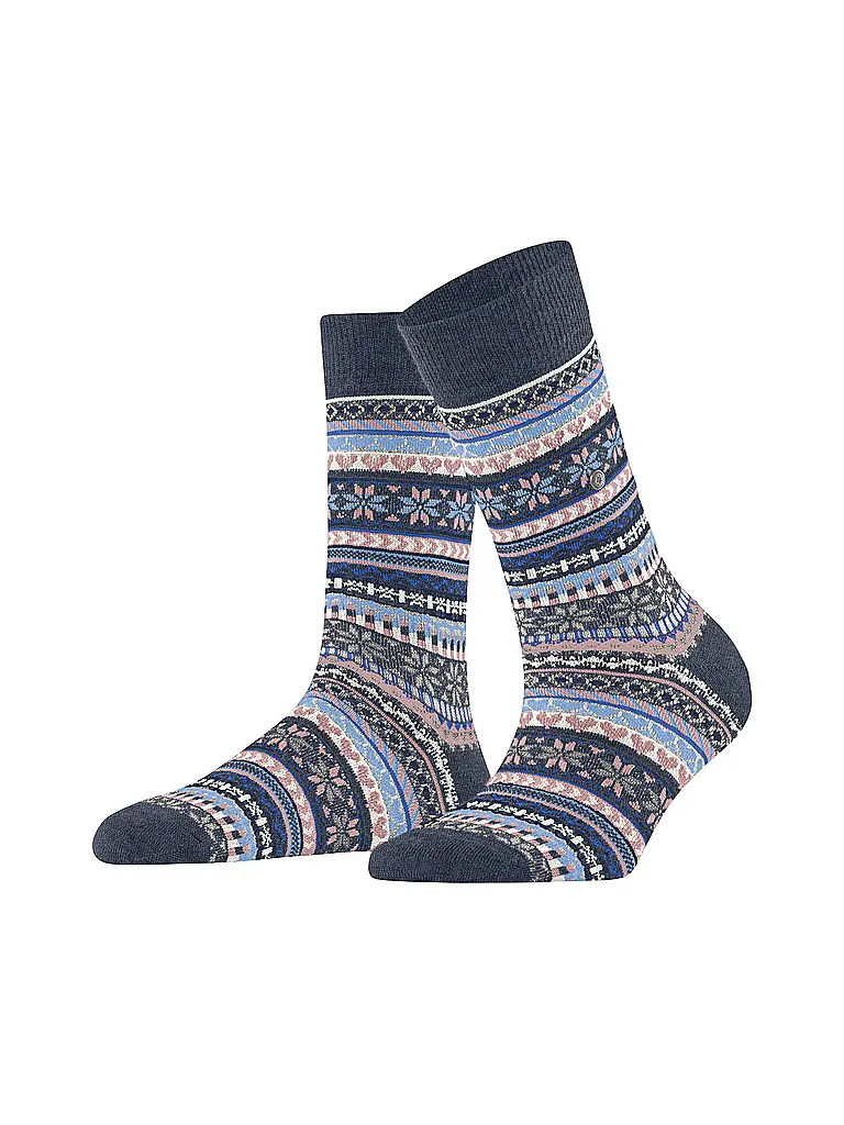 BURLINGTON | Calcetines de mujer FAIR ISLE DELIGHT 36-41 azul oscuro mel. | Azul
