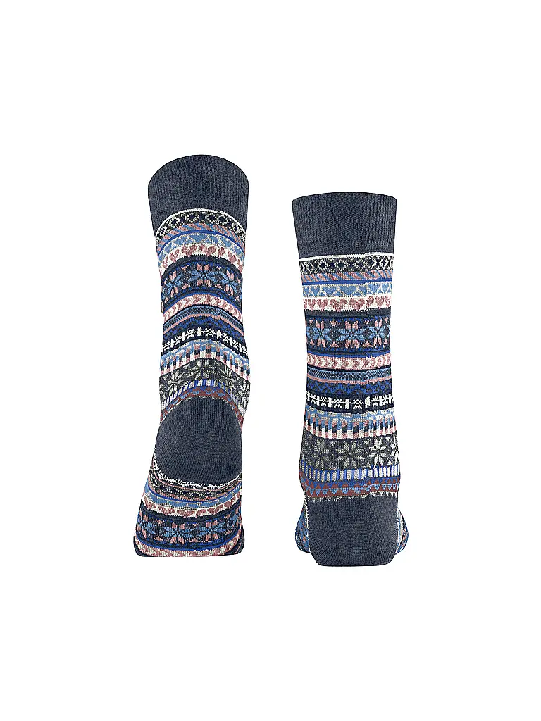 BURLINGTON | Calcetines de mujer FAIR ISLE DELIGHT 36-41 azul oscuro mel. | Azul