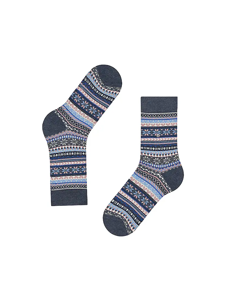 BURLINGTON | Calcetines de mujer FAIR ISLE DELIGHT 36-41 azul oscuro mel. | Azul