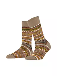 BURLINGTON | Calcetines de mujer FAIR ISLE DELIGHT 36-41 clarete | Camel