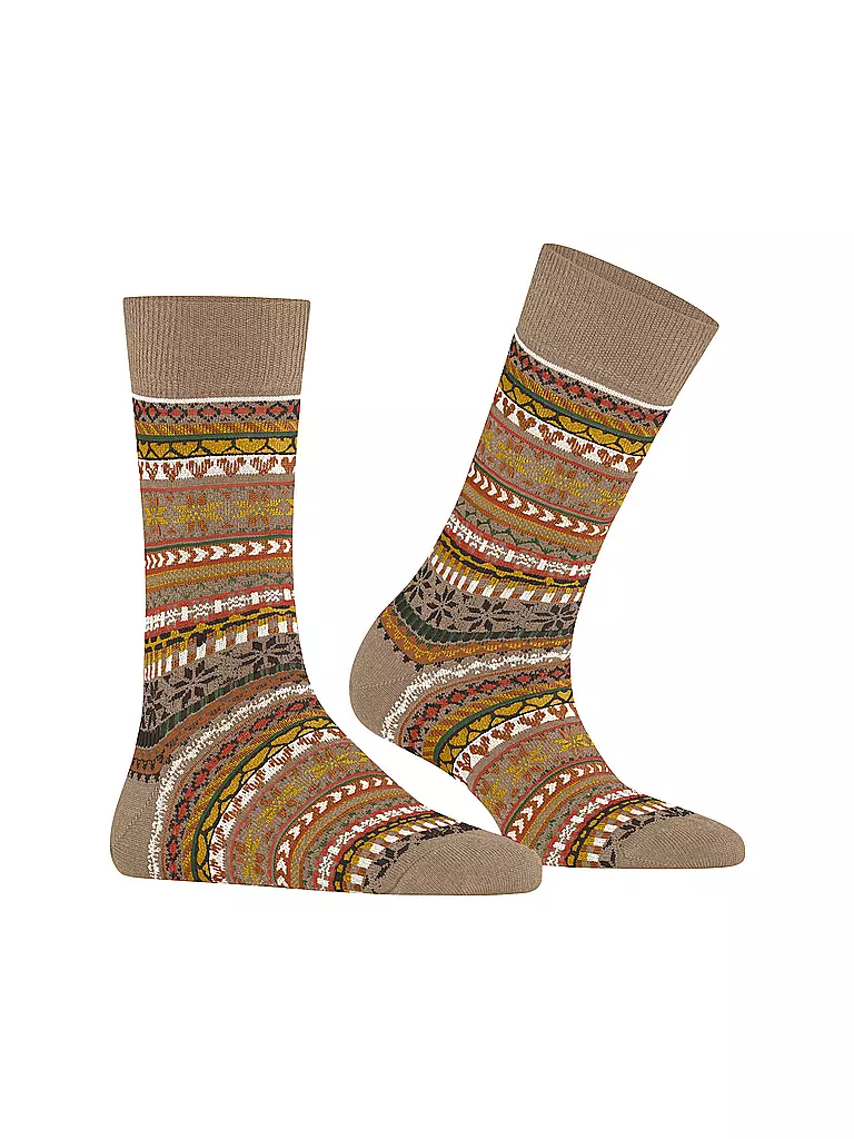 BURLINGTON | Calcetines de mujer FAIR ISLE DELIGHT 36-41 camel | 