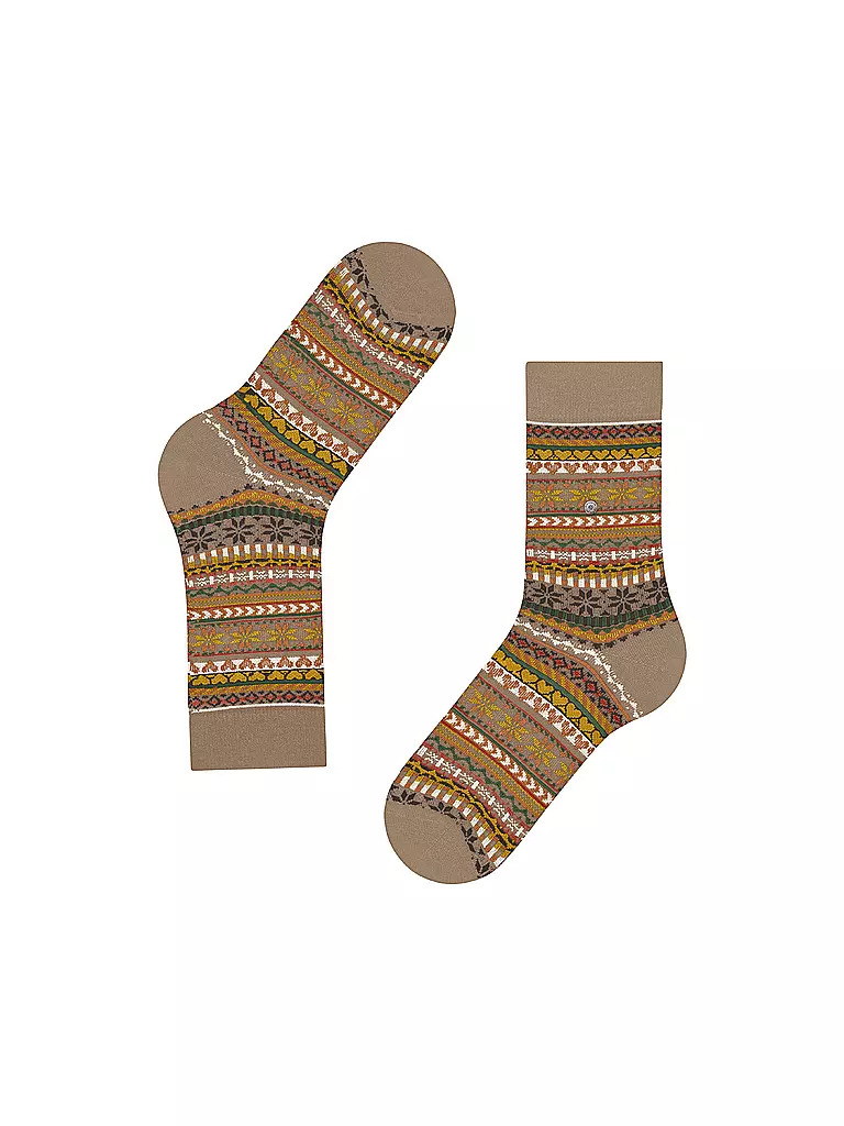 BURLINGTON | Calcetines de mujer FAIR ISLE DELIGHT 36-41 camel | 