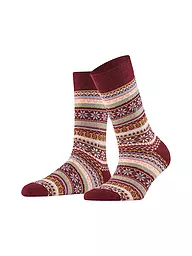 BURLINGTON | Calcetines de mujer FAIR ISLE DELIGHT 36-41 clarete | Rojo oscuro