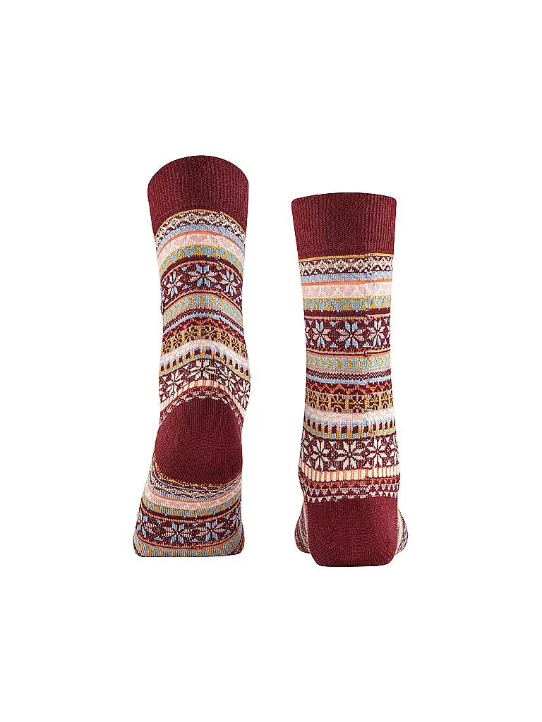 BURLINGTON | Calcetines de mujer FAIR ISLE DELIGHT 36-41 clarete | Rojo oscuro