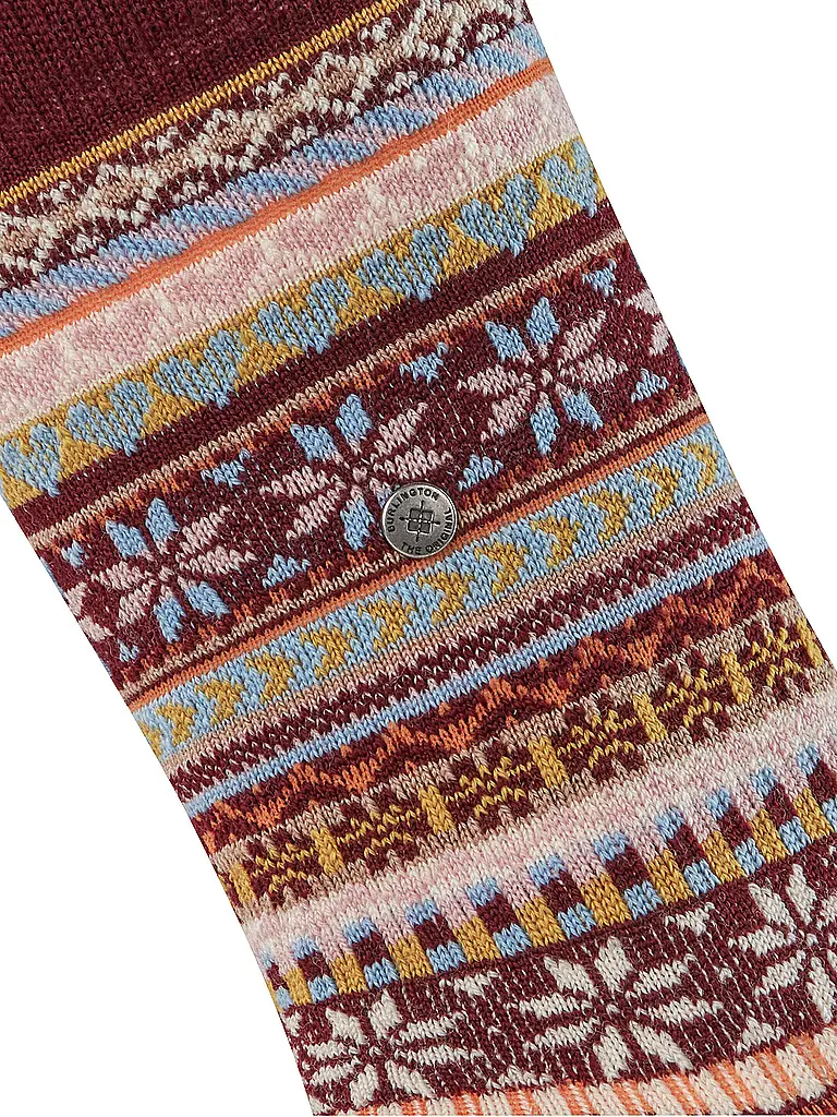 BURLINGTON | Calcetines de mujer FAIR ISLE DELIGHT 36-41 clarete | Rojo oscuro