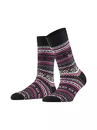 BURLINGTON | Calcetines de mujer FAIR ISLE DELIGHT 36-41 clarete | Negro