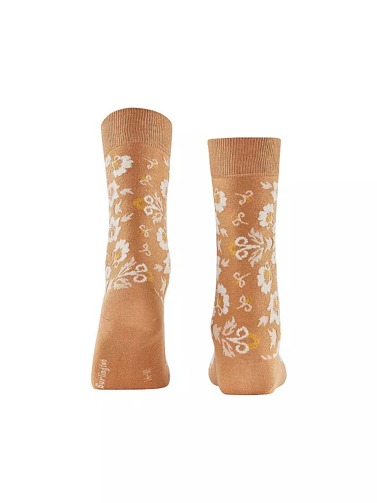 BURLINGTON | Calcetines de mujer VELVET BLOOMS 36-41 azúcar moreno | Marrón