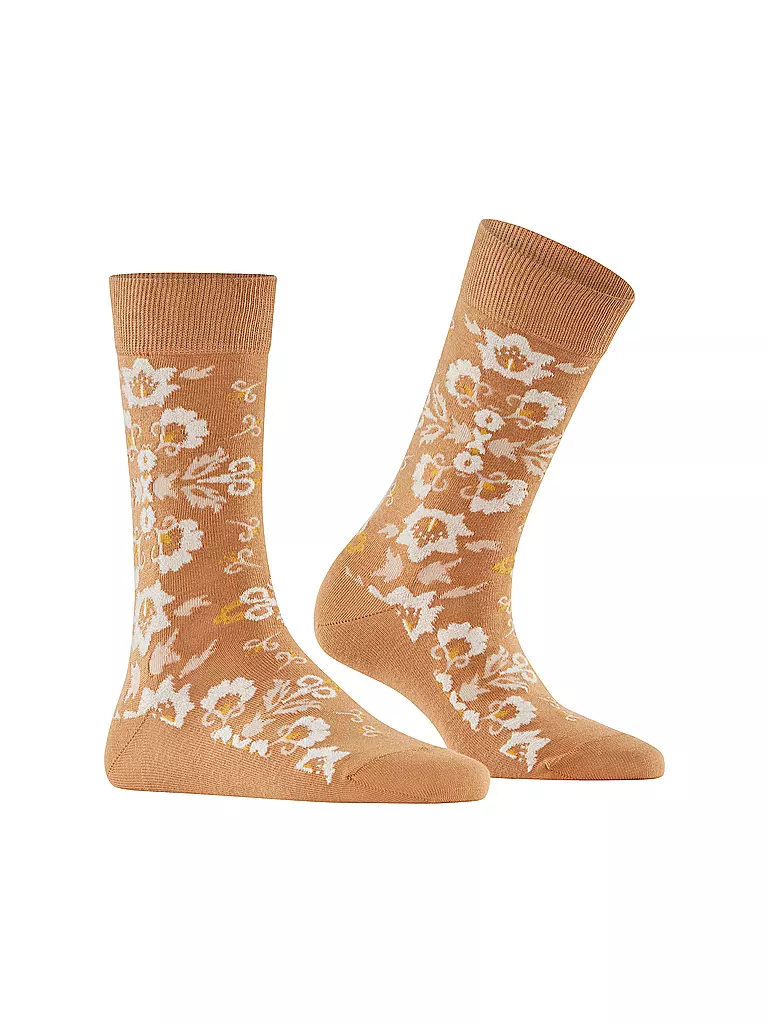 BURLINGTON | Calcetines de mujer VELVET BLOOMS 36-41 azúcar moreno | Marrón