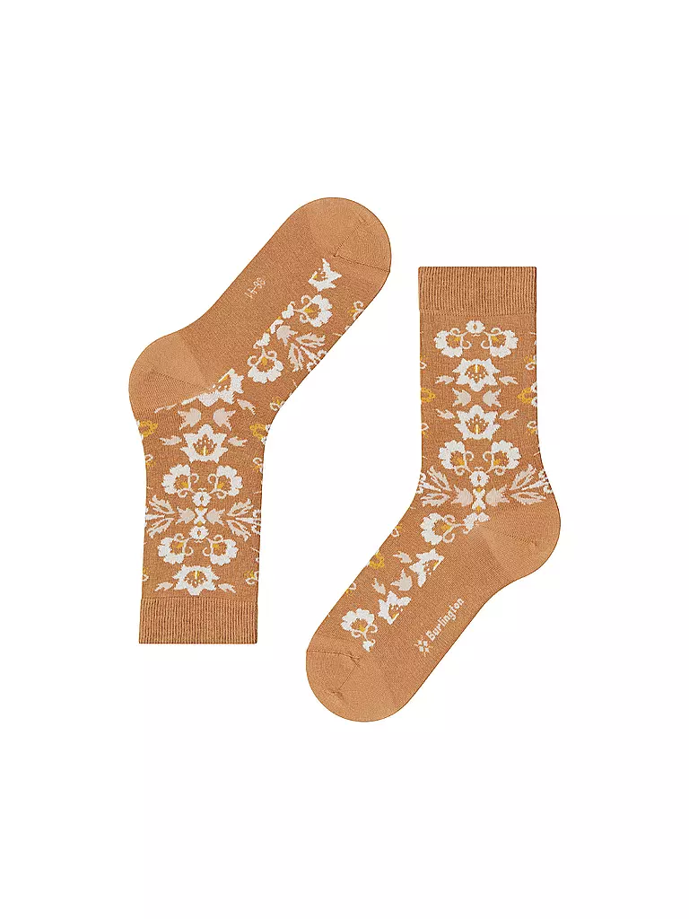 BURLINGTON | Calcetines de mujer VELVET BLOOMS 36-41 azúcar moreno | Marrón