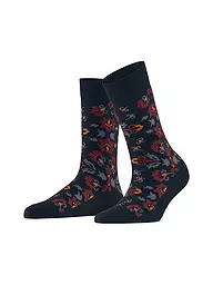 BURLINGTON | Calcetines de mujer VELVET BLOOMS 36-41 barolo | Azul oscuro