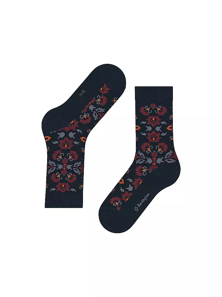 BURLINGTON | Calcetines de mujer VELVET BLOOMS 36-41 marino | Azul oscuro