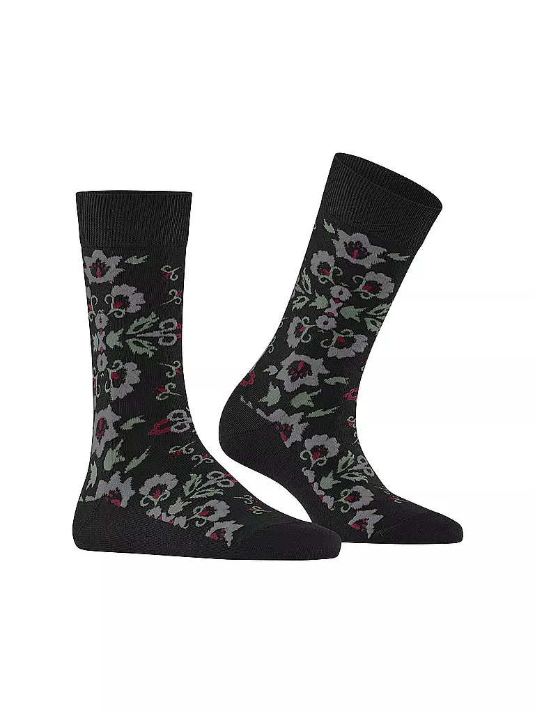 BURLINGTON | Calcetines de mujer VELVET BLOOMS 36-41 negro | Negro