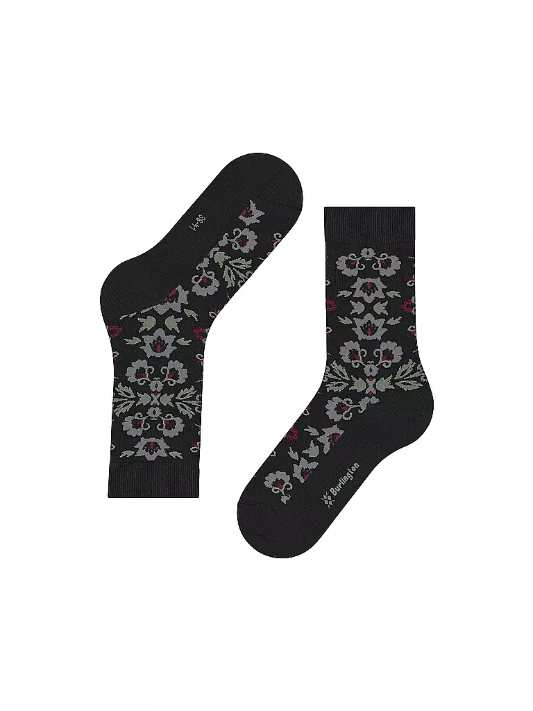 BURLINGTON | Calcetines de mujer VELVET BLOOMS 36-41 negro | Negro
