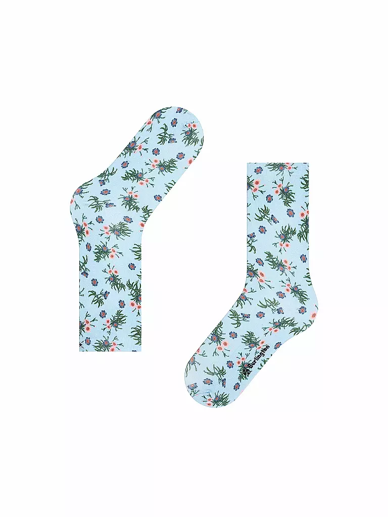 BURLINGTON | Calcetines FLORAL ROMANCE 36-41 azul claro | 