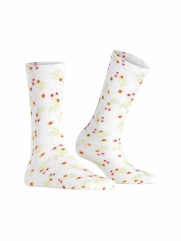 BURLINGTON | Calcetines FLORAL ROMANCE 36-41 blanco | 