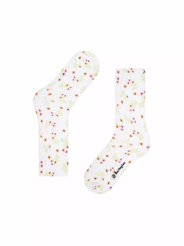 BURLINGTON | Calcetines FLORAL ROMANCE 36-41 blanco | 