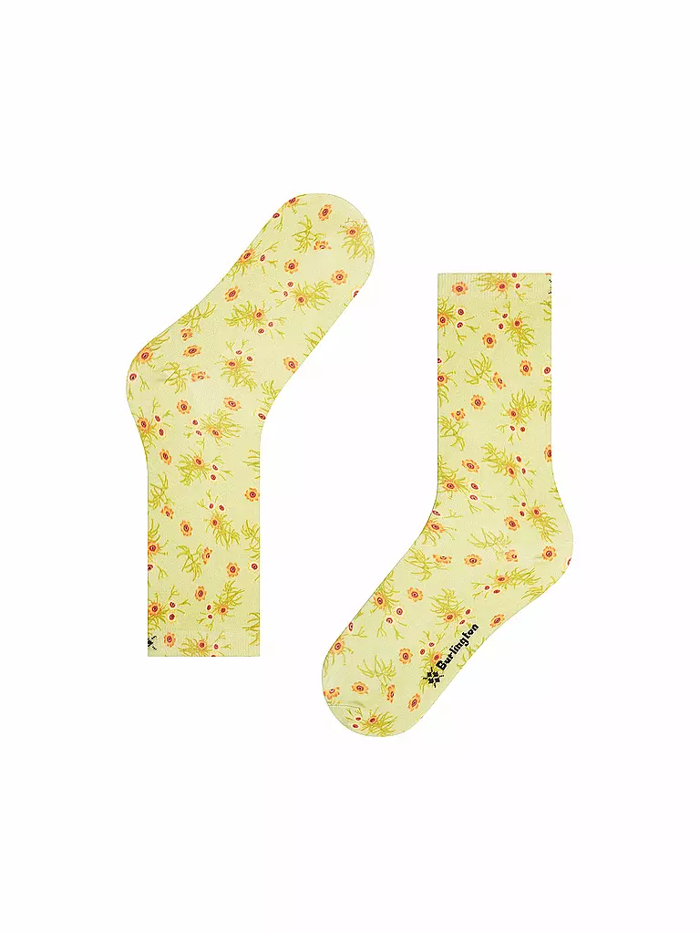 BURLINGTON | Calcetines FLORAL ROMANCE 36-41 lemon | Verde claro