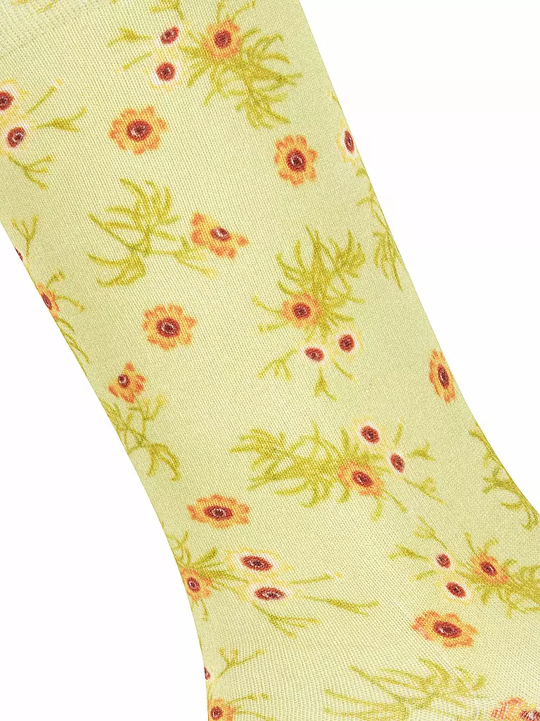 BURLINGTON | Calcetines FLORAL ROMANCE 36-41 lemon | Verde claro