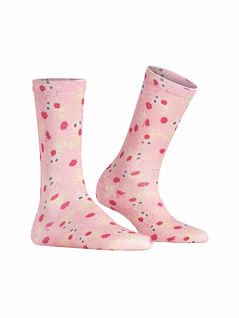 BURLINGTON | Calcetines FLORAL ROMANCE 36-41 rosa empolvado | 