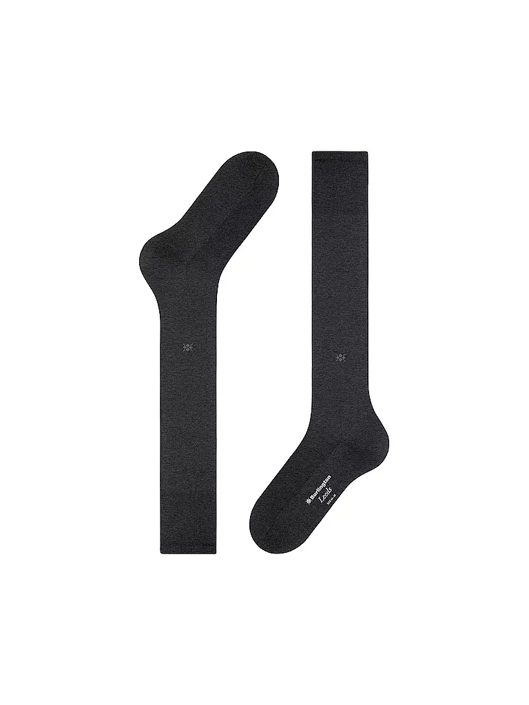 BURLINGTON | Calcetines hasta la rodilla LEEDS 40-46 asphalt mel para hombre | 
