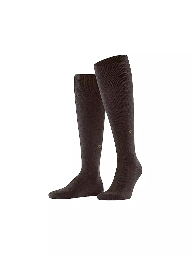 BURLINGTON | Calcetines hasta la rodilla LEEDS 40-46 marrón oscuro para hombre | Marrón