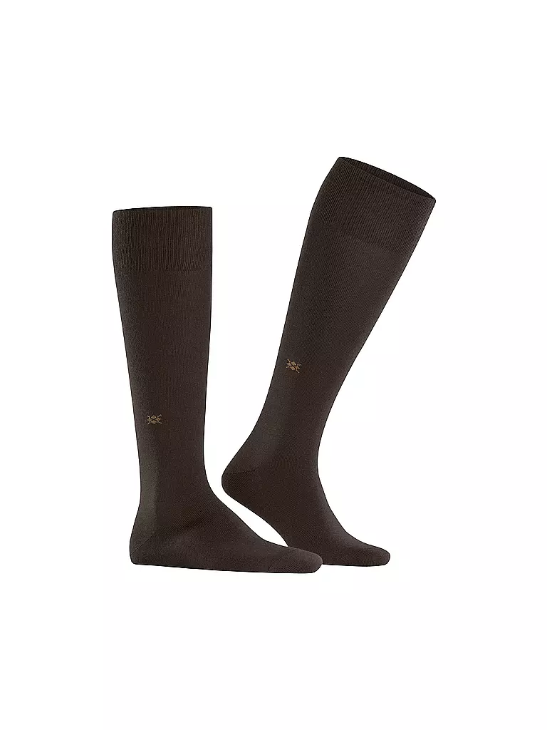 BURLINGTON | Calcetines hasta la rodilla LEEDS 40-46 marrón oscuro para hombre | 