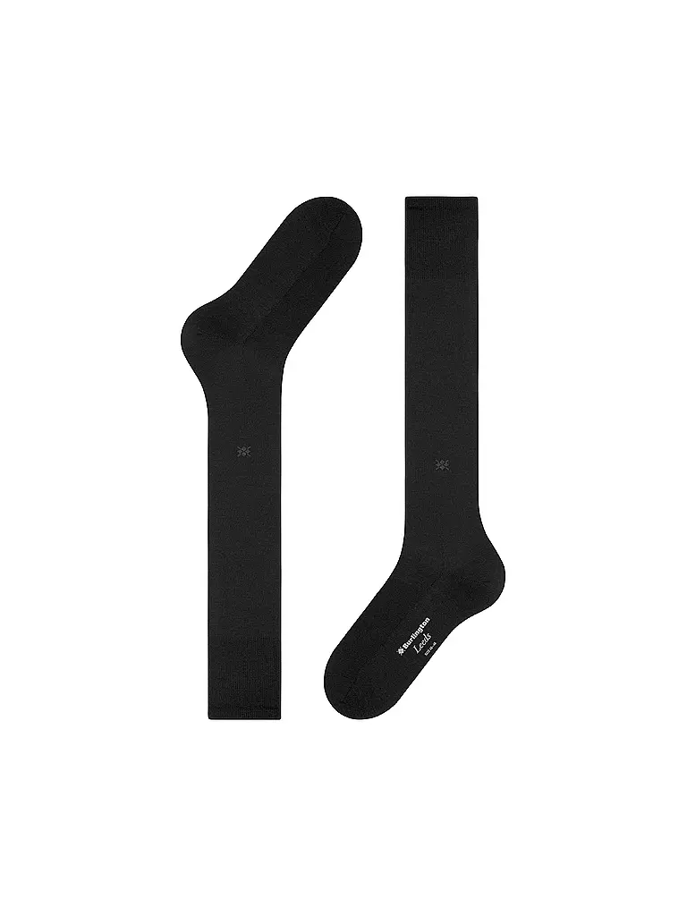 BURLINGTON | Calcetines hasta la rodilla LEEDS 40-46 negros para hombre | 