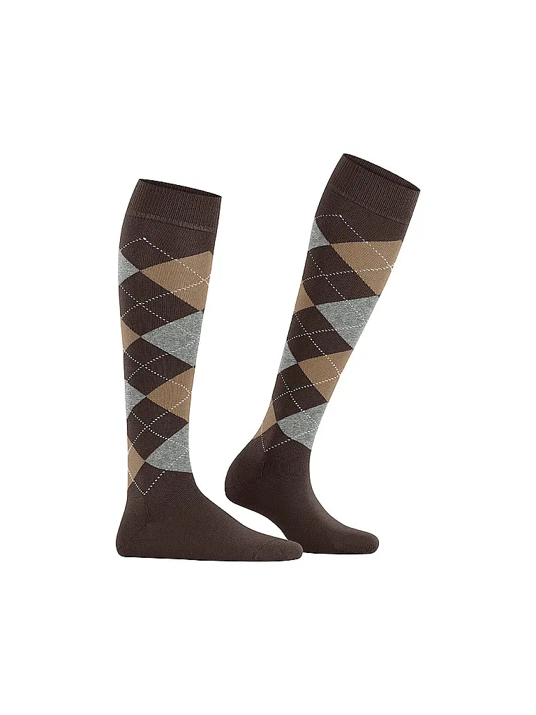 BURLINGTON | Calcetines hasta la rodilla MARYLEBONE marrón oscuro para mujer | 