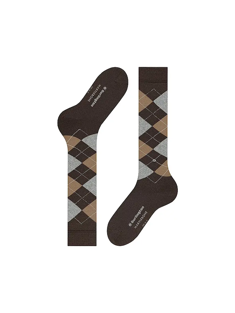 BURLINGTON | Calcetines hasta la rodilla MARYLEBONE marrón oscuro para mujer | 
